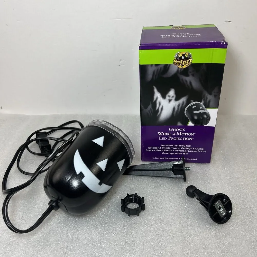 Spirit Halloween LED Lightshow Projection Whirl-A-Motion White Ghosts Tested